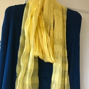 Lightweight Extra Long Yellow Scarf, Made in India , 8' Length